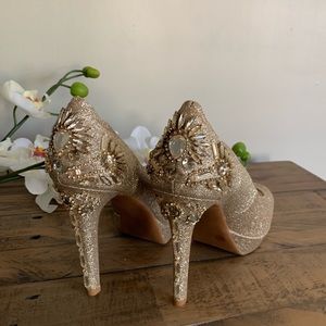 Gold Sparkle Dress Shoes